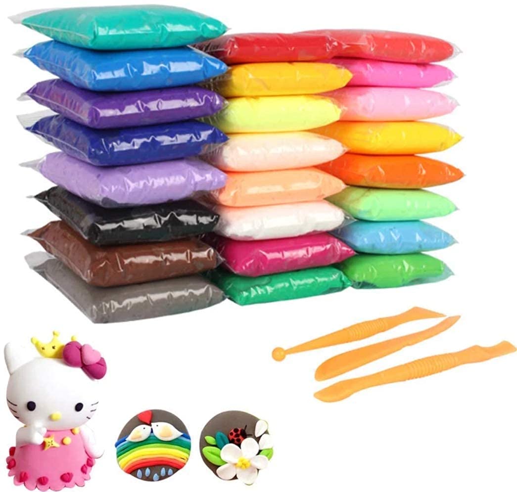 Promote Trader Air Dry Clay With Modelling Tools For Boys Girls And Kids For Art And Craft Materials And Activities (36 Clay + T