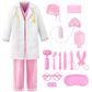 ReliBeauty Doctor Costume for Kids with Accessories Kids Scrubs for Boys Girls Career Day,Pink,150