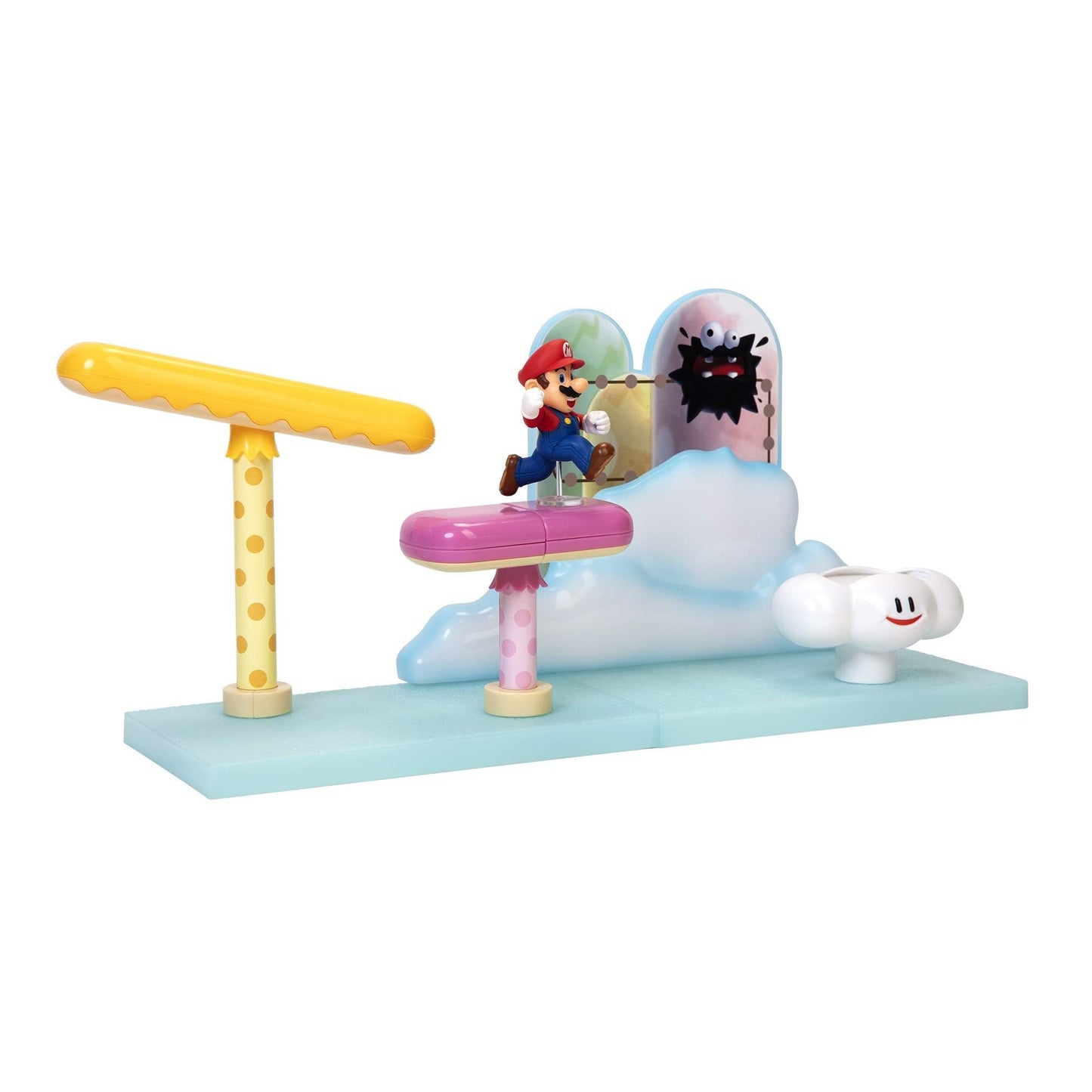 Super Mario Cloud World Diorama Set With 2.5' Running Mario Action Figure