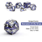 Dice Set D&D,DNDND Metallic Stripes Dice with Gift Case for Dungeons and Dragons DND (Nickel-Plated with Blue Stripes)