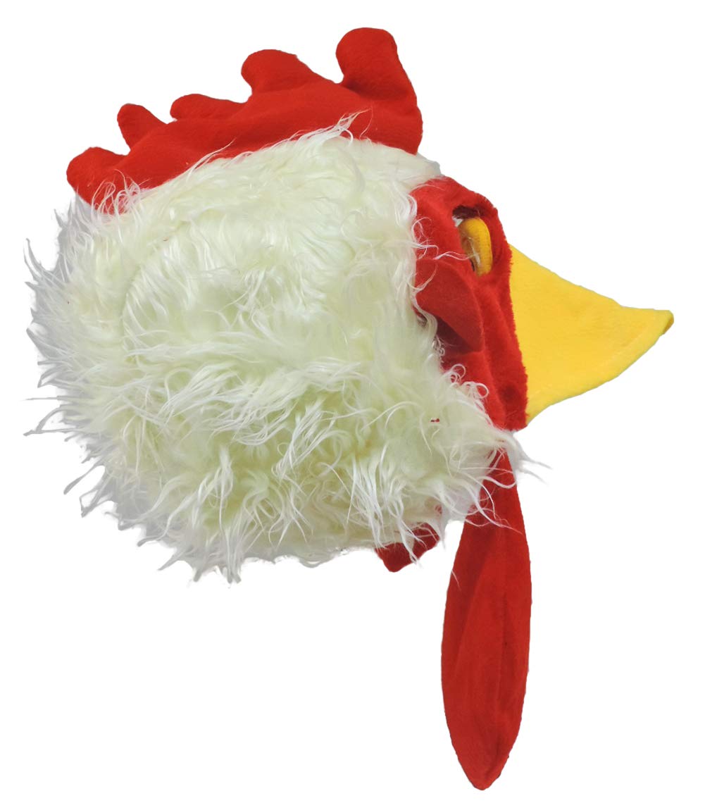 Jacobson Hat Company Chicken Rooster Plush Mask Hat, Red, Size Large