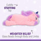 1I4 Group Jumbo Weighted Hugs By Warm Pals - Unicorn - 4Lbs - Cozy Microwavable Lavender Scented Plush Toys - Stuffed Animal - C