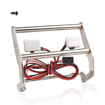 ACEKEEPS Front Metal Bumper w/Lights for 1/10 Traxxas TRX-4 Ford Bronco Crawler