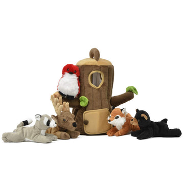 Unipak Plush Woodland Treehouse With Five (5) Stuffed Forest Animals