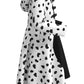 Pexlaxy Kids Girls Cruella Deville Costume 2021 Halloween Cosplay Coat Cloak For Child,Xlarge