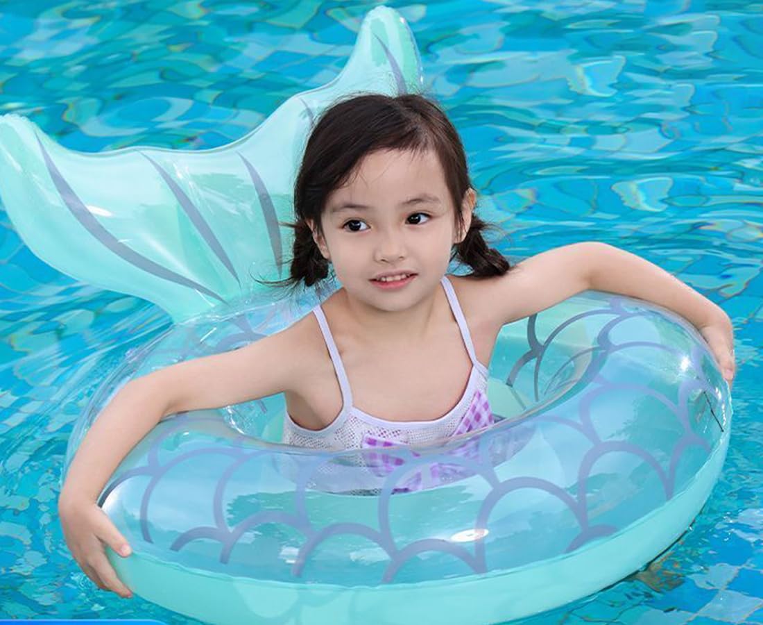 Audaisyly Children Swimming Ring, Inflatable Pool Floats Swim Tube Raft Toy With Fruits Mermaid Decorations Summer Water Fun Lou