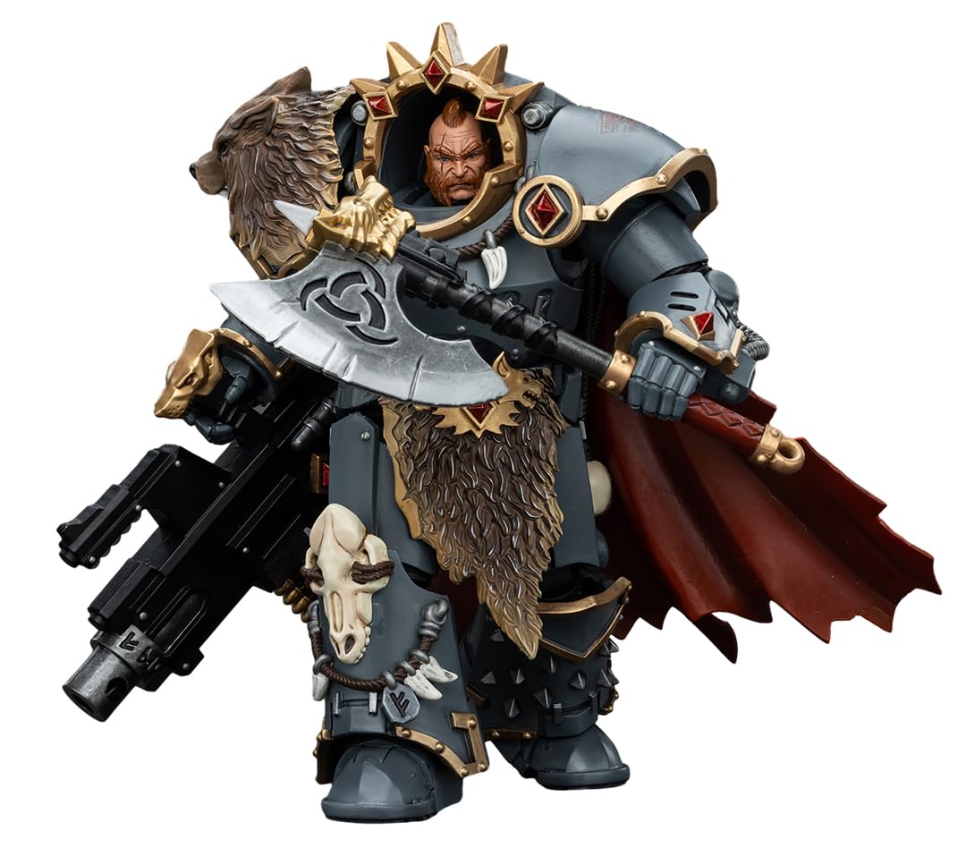 JOYTOY1/18 Warhammer 40 000 Action Figure Space Wolves Hvarl Red-cutting edge Collection Model Birthday Gift