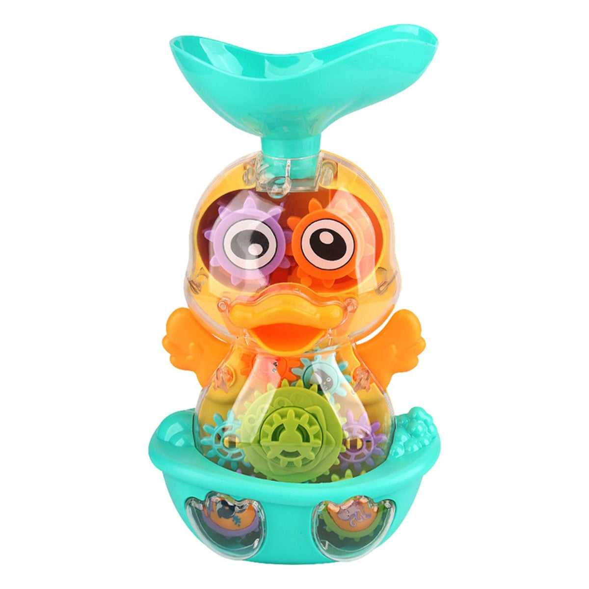 SAZ DEKOR Bathtub Duck Toy with Suction Cup Gear Toy Duck Bath Toys for Children Gifts