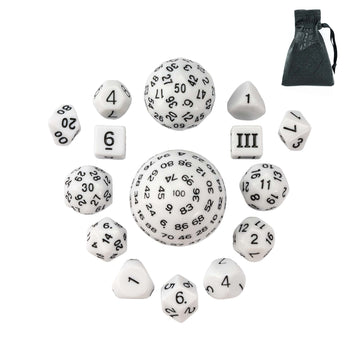 Poludie 15 Pieces Complete Polyhedral Dnd Dice Set D3-D100 Spherical D&D Dice Set With Dragon Eye Dice Bag, D100 Dice For Dungeo