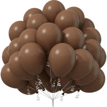 Jobkoo Brown Balloons 12 Inch, 50 Pcs Light Brown Balloon Coffee Chocolate Brown Latex Balloons Matte Tan Caramel Mocha Helium B