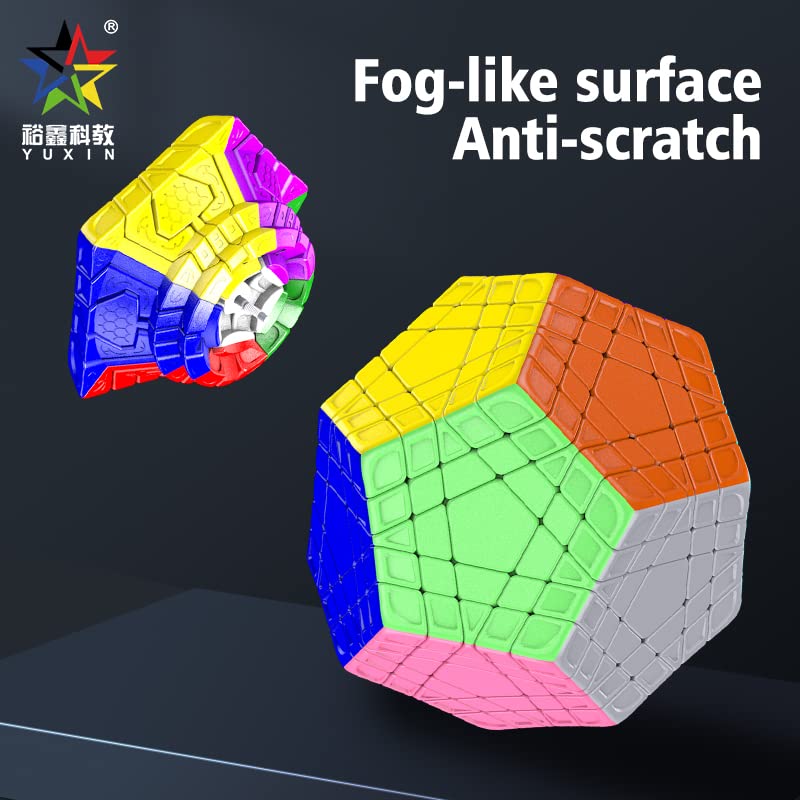 Cuberspeed Yuxin Gigaminx Stickerless 12 Sided Cube Megaminx 5X5 Layer Speed Cube Gigaminx 5X5 Puzzle Cube