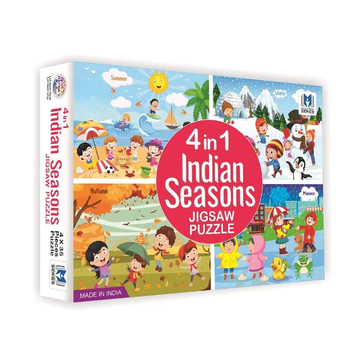 Game Phactory 4 in 1 Indian Seasons Jigsaw Puzzle 4 Jigsaw Puzzles 35 Pieces Each for Kids