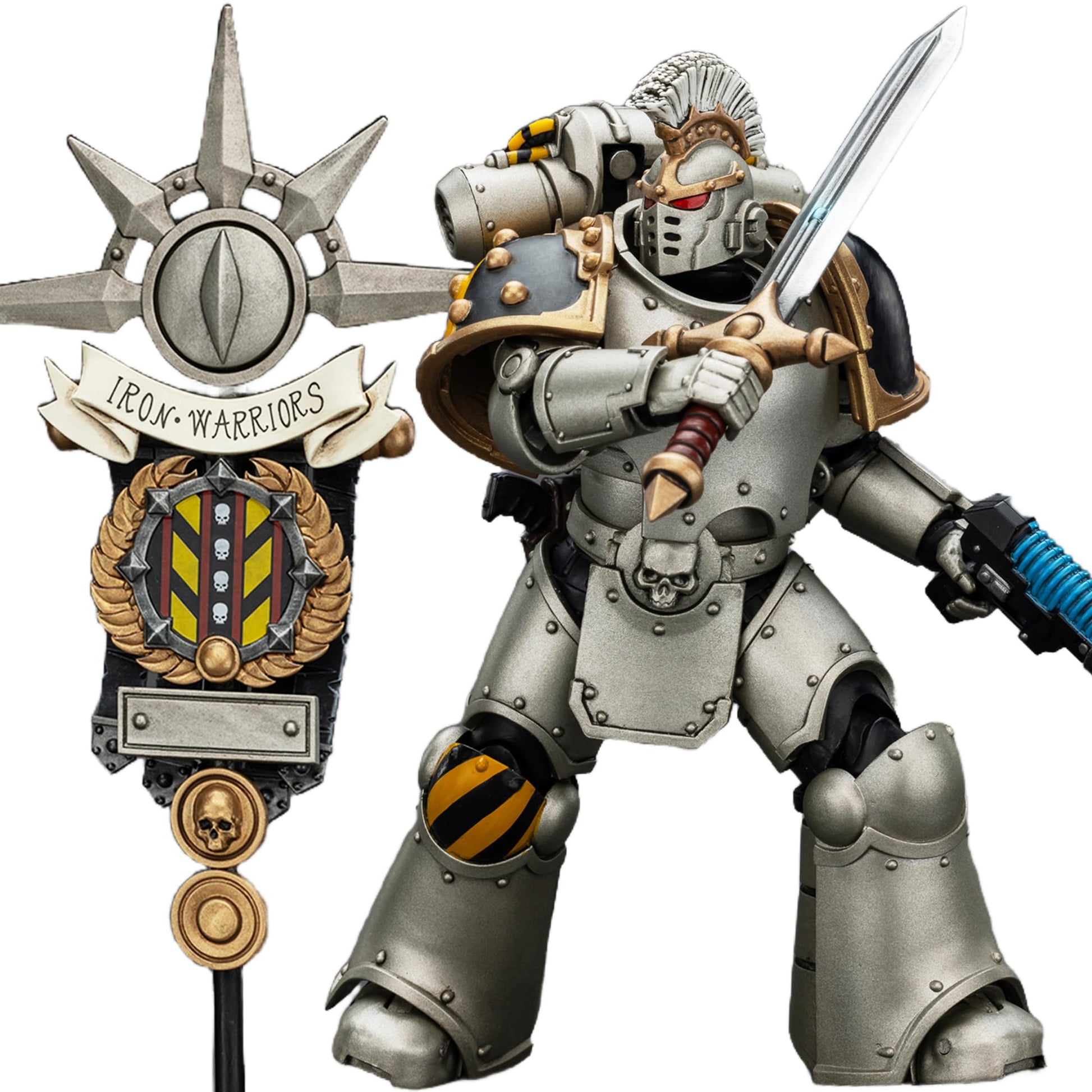 Beerise Joytoy 1/18 Action Figures - Warhammer The Horus Heresy Iron Warriors Command Squad Chosen With Legion Standard - 5,High