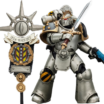 Beerise Joytoy 1/18 Action Figures - Warhammer The Horus Heresy Iron Warriors Command Squad Chosen With Legion Standard - 5,High