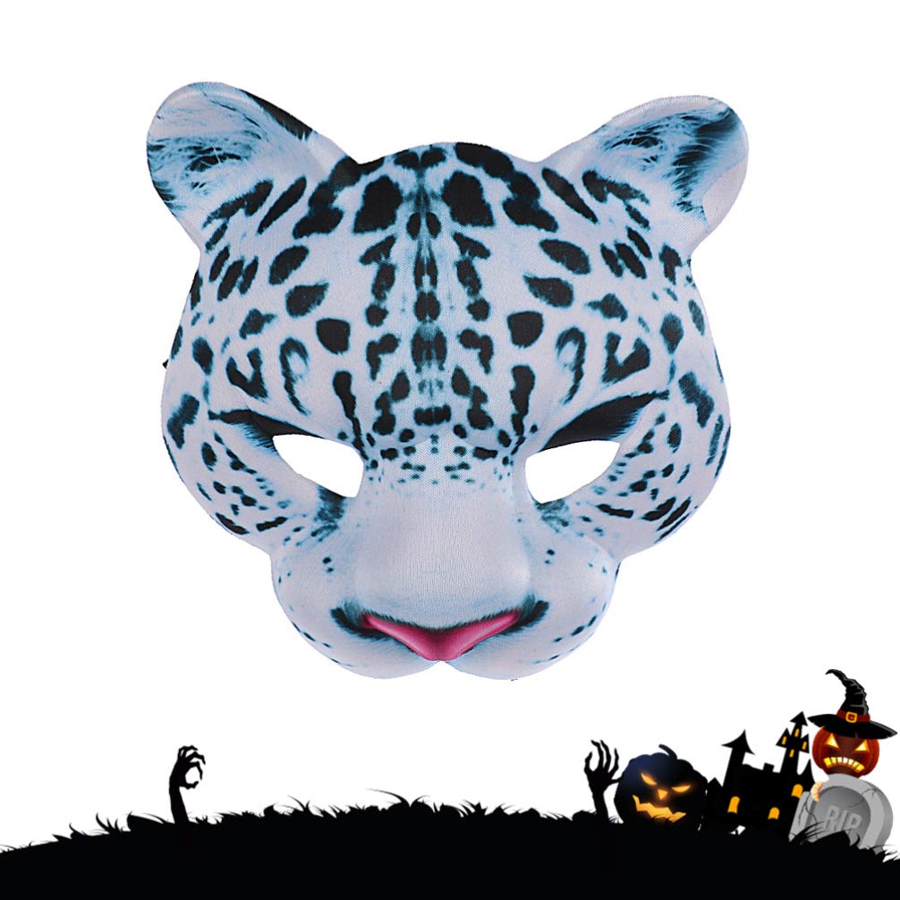 Abaodam Halloween Leopard Half Face Masquerade Masks Animal for Halloween Carnival Party Dress Up Costume Props
