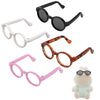 4pcs Doll Glasses  4 Colors Plastic Doll Dress up Eyeglasses Toy Glasses Costume Accessories Compatible with 5.12 Inch Figures (White  Black  Tortoiseshell  Purple)
