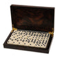 ZOOCEN Dominos Set -Heavy Weighted Black Dot Classic Dominoes Set -28 Tiles Pack in Wooden Case