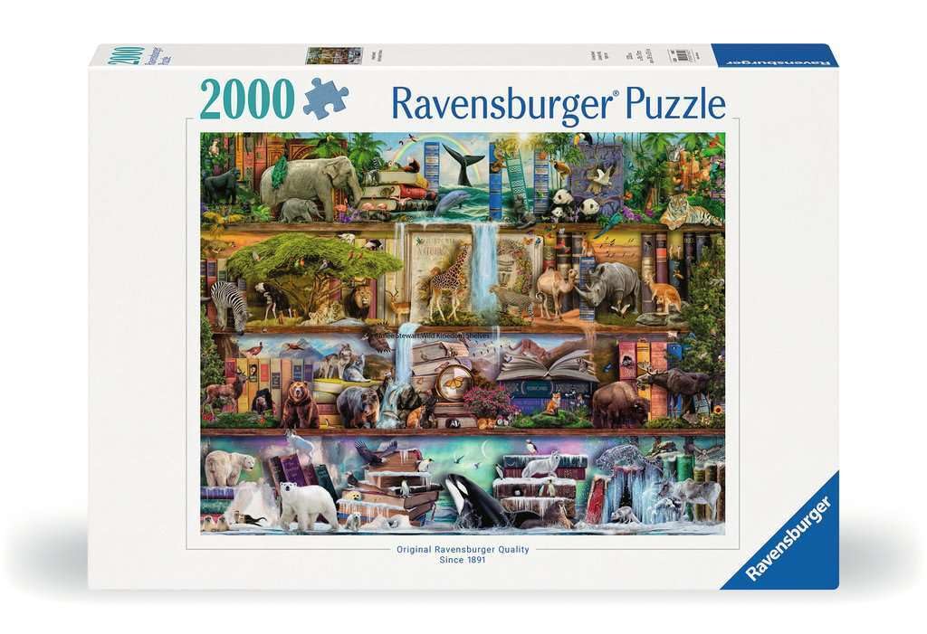 Ravensburger Aimee Stewart: Wild Kingdom Shelves - 2000 Piece Jigsaw Puzzle | Engaging Brain Game | Unique Puzzle Pieces | Fsc-Certified Materials
