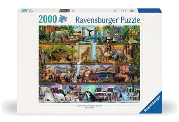 Ravensburger Aimee Stewart: Wild Kingdom Shelves - 2000 Piece Jigsaw Puzzle | Engaging Brain Game | Unique Puzzle Pieces | Fsc-Certified Materials