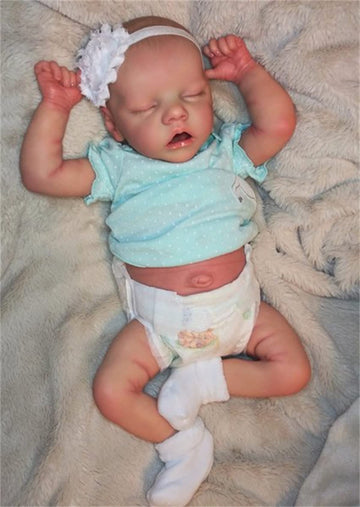 Gycv Lifelike Reborn Baby Dolls 17 Inch Full Body Vinyl Silicone Baby Doll Realistic Newborn Girl Silicone Sleeping Real Life Gi