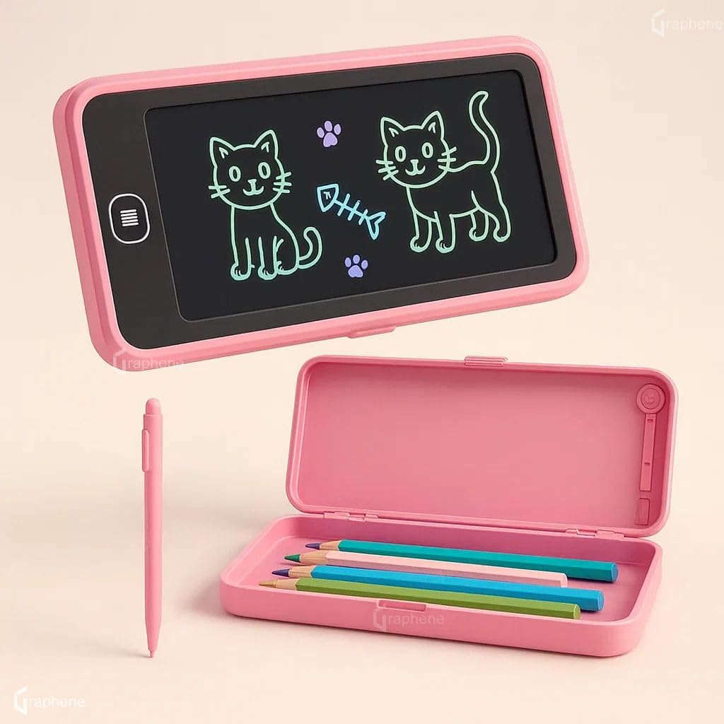 GRAPHENE Electronic Doodle Board LCD Pencil Box Mini Writing Tablet Color Pressure Sensitive Waterproof 4.4in Reusable Interesti