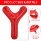 Toniful 40 Inch Large Bright Red Letter Balloons A-Z, Giant Jumbo Helium Foil Mylar Big Letter Y Balloons For Birthday Party Ann