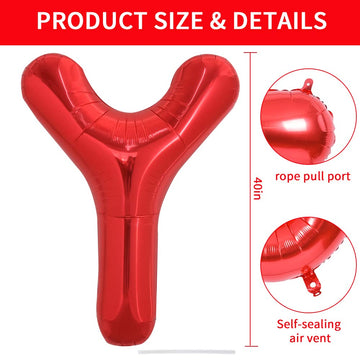 Toniful 40 Inch Large Bright Red Letter Balloons A-Z, Giant Jumbo Helium Foil Mylar Big Letter Y Balloons For Birthday Party Ann