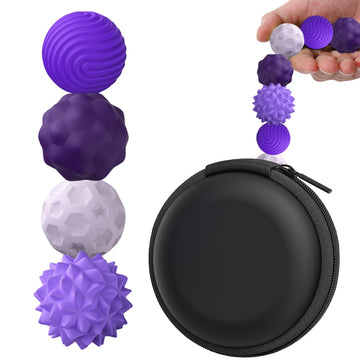 Busoha Silicone Magnetic Fidget Balls - 4 Pack Silicone Stress Relief Balls Stone For Adults Sensory Travel Toys For Calming,Str