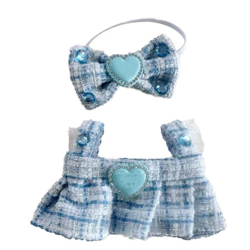 Hongvkae Doll Outfit Set for 17cm Dolls  2 Piece Clothes Set for Doll  enhanced Fashion Dresses for Dolls Accessories Suit(Blue)