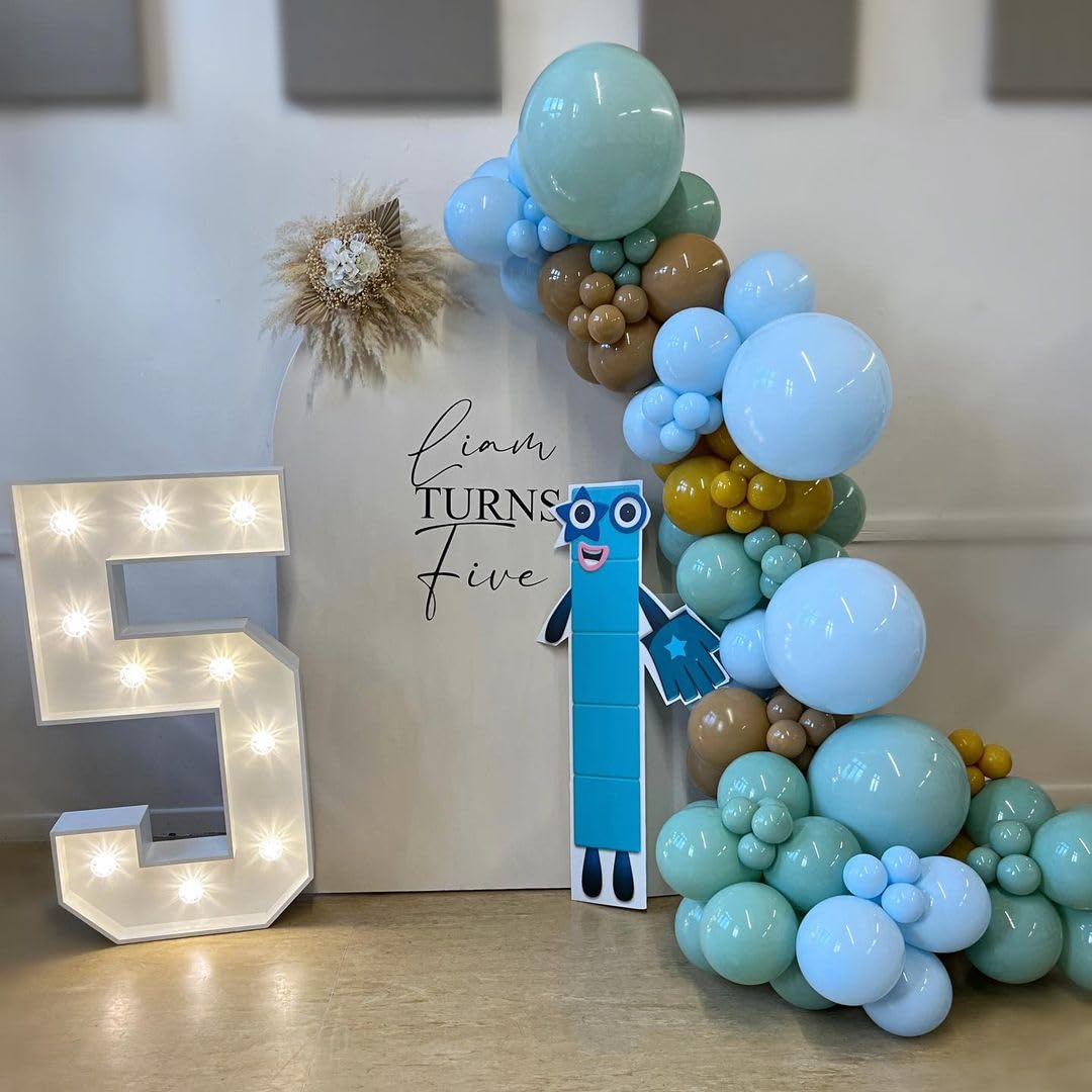 Bezente Pastel Blue Latex Party Balloons - 30 Pack 18 Inch Round Helium Light Blue Baby Blue Balloons For Boys Girls Birthday Ba