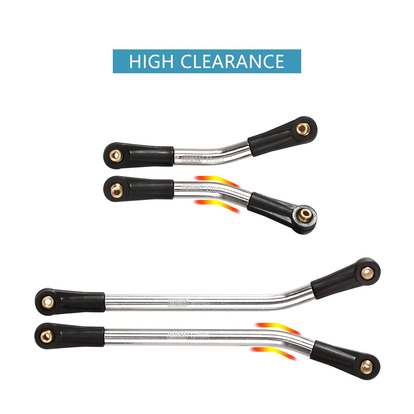 INJORA 23g High Clearance 4 Links Set RC Upgrade Parts for Axial SCX24 Deadbolt 90081 B17 1/24 RC Crawler Car Accessories, 8PCS(