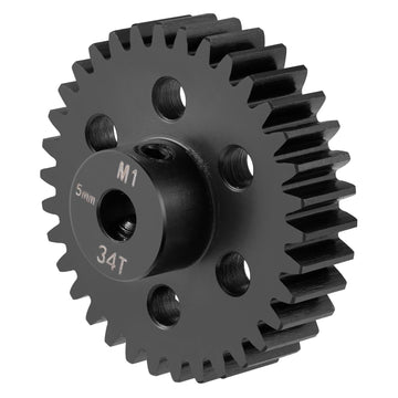 BRKRC Steel M1 Pinion Gear 34T-45T 5mm Shaft Motor Gears for 1/8 1/10 RC Brushless Brush Motor Electric Car/Truck Part (34T)