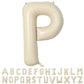 40 Inch Cream Letter Balloons, Large P Letter Balloons Foil Helium Balloons, Mylar Big Single Alphabet P Balloons, Cream Balloon