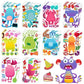 Dcuminkel Make-A-Face Stickers - 50 Sheets Kids Sticker Craft, Monster Theme Party Favor Stickers For Kids, Keep Kids Busy Activ