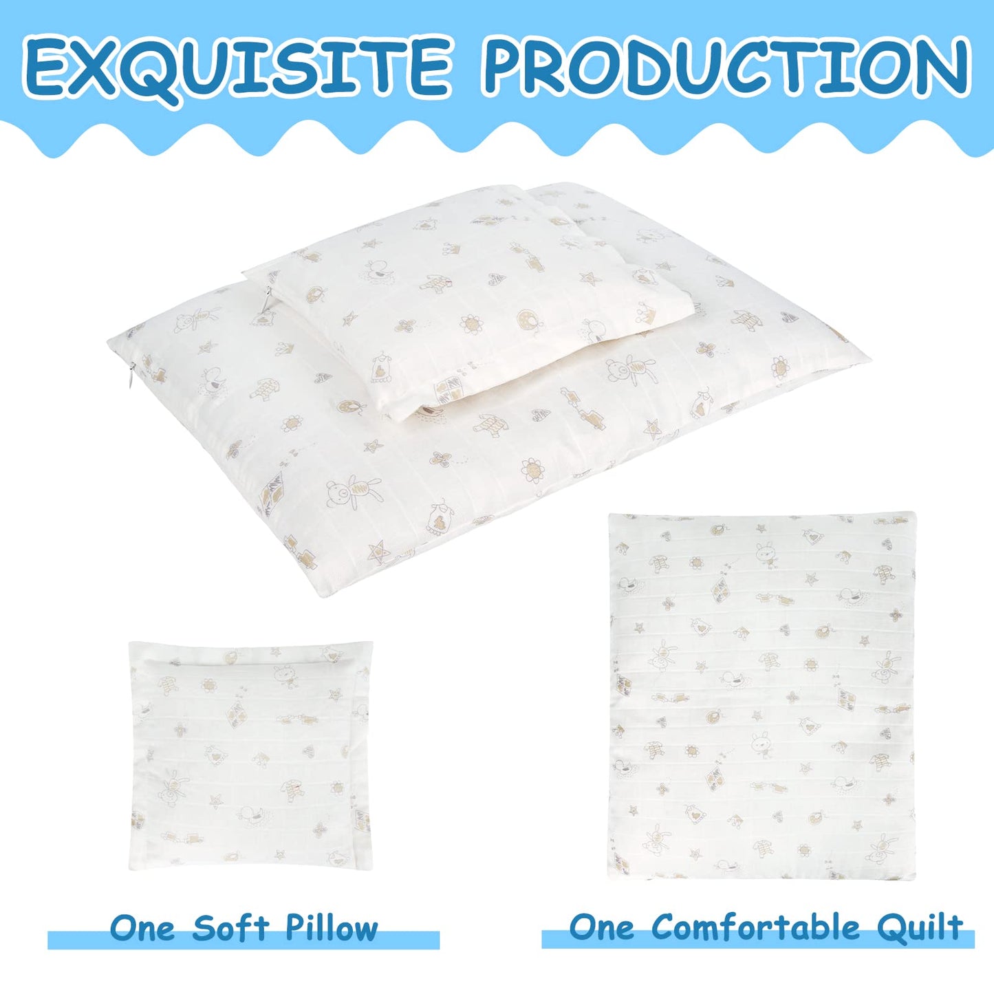 18 Inch Doll Bedding 2 Pc. Set - Reversible Print Baby Doll Bedding Accessories With Comforter And Pillow - Fits American Girl Dolls And Other 18 Inch Dolls Holiday