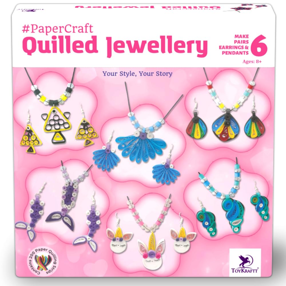 Toykraftt Paper Quilling Jewellery Making Kit For Girls Age 814