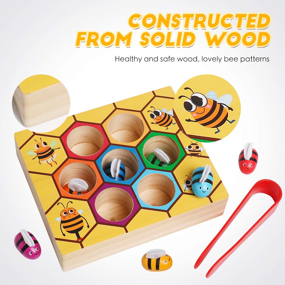 Montessori Wooden Bee Hive Matching Game