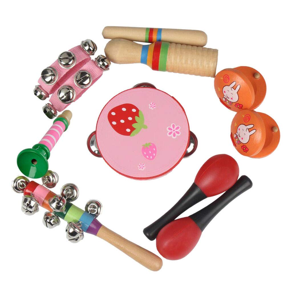 7 In 1 Musical Percussion Instrument Toy Set For Kids Early Education Pink