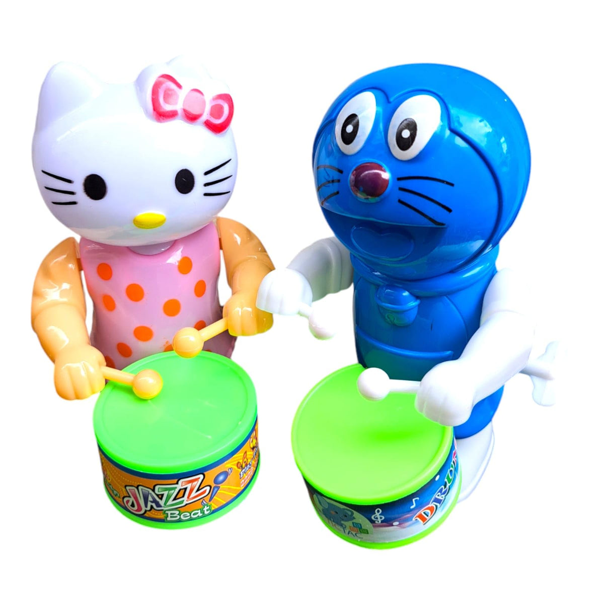 Jnil KeyOperated Cute Drummer Kitty Doremon Toy For Toddler Kids Birthday Gift Birthday Return Gift Drumming And Dancing Action