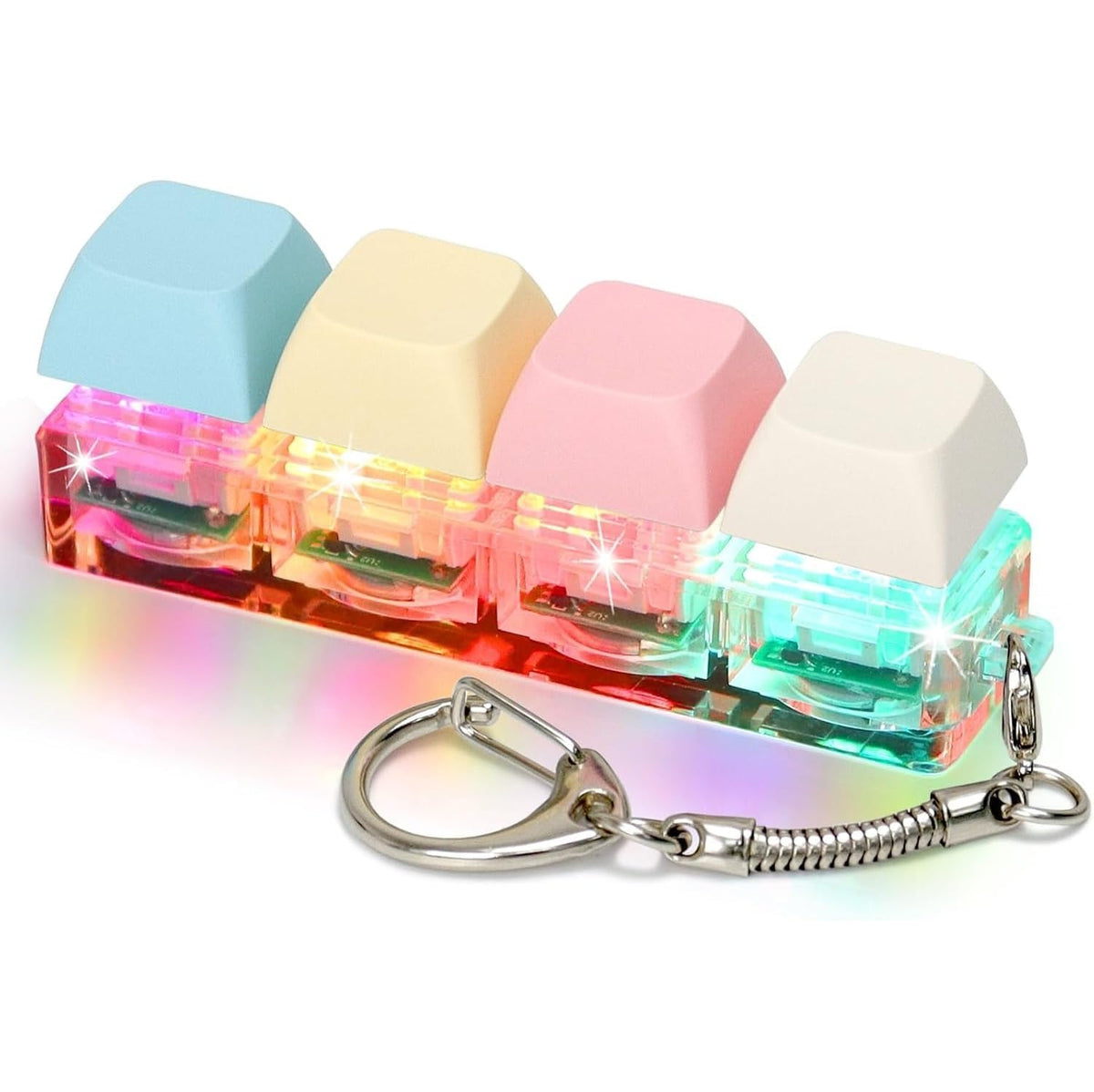 Tendula 4 in 1 Keyboard Fidget Toys for Adults LED Light Keyboard Clicker with Keychain Fidget Sensory Fun Toys for Decompressio