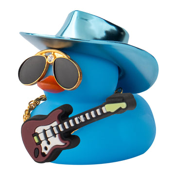 wonuu Car Decorations Laser Cowboy Hat Rubber Ducks, Dashboard Rubber Ducky for Car Ornament Cute Duck with Hat, Glasses, Neckla