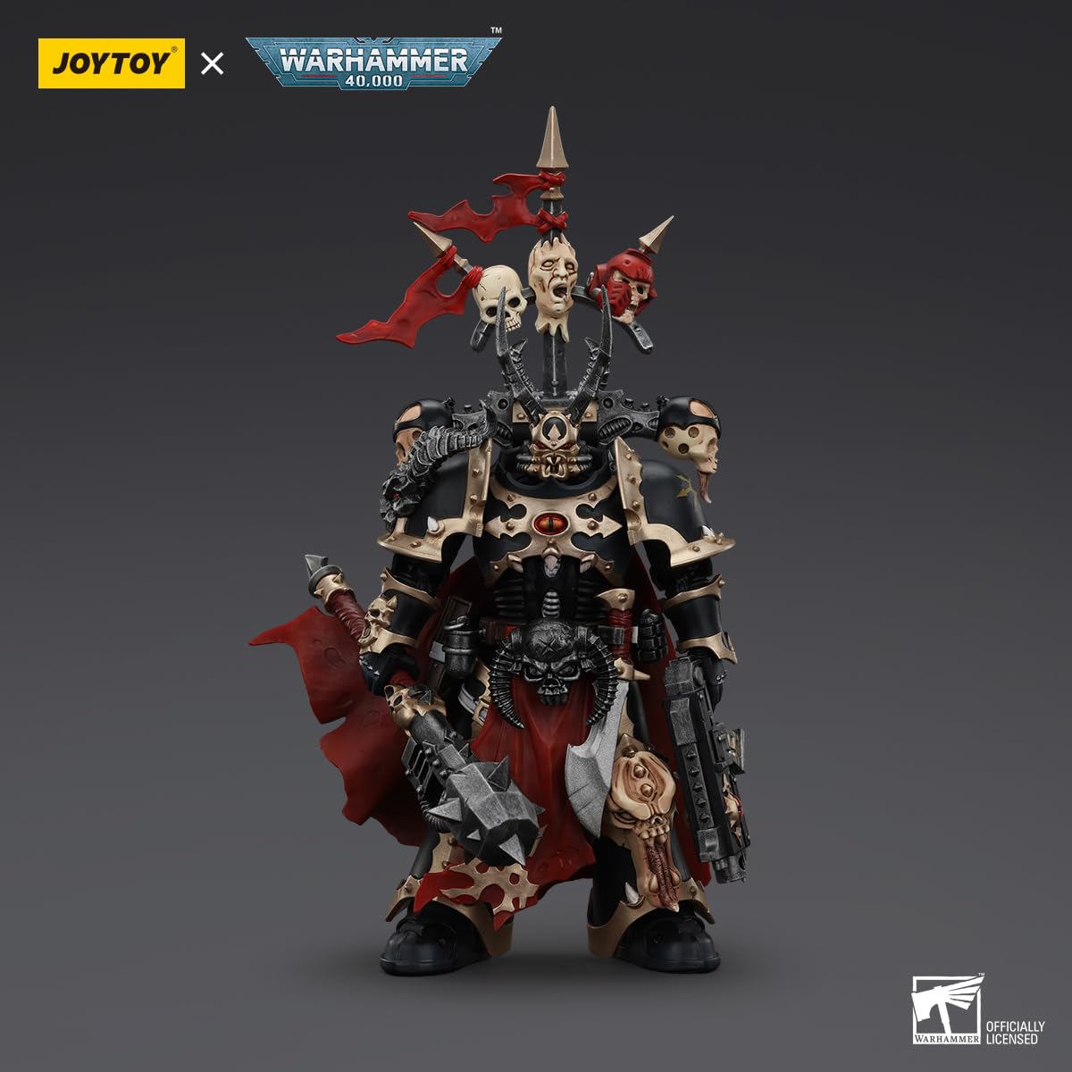 malt-inspiredISE JOYTOY 1/18 Action Figures - Warhammer 40 000 Chaos Space Marines Black Legion Chosen Champion with Bolter and Power Maul - 5 Classic Character Collectible Age 15 and Above