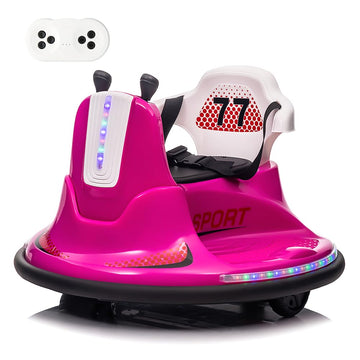 Ride On Bumper Car, Electric Kids Ride On Car With Remote Control, Safety Belt, Music, Flashing Lights, 360 Degree Spin, 2 Driving Modes, Bumper Car For Toddlers,Boys And Girls,Pink