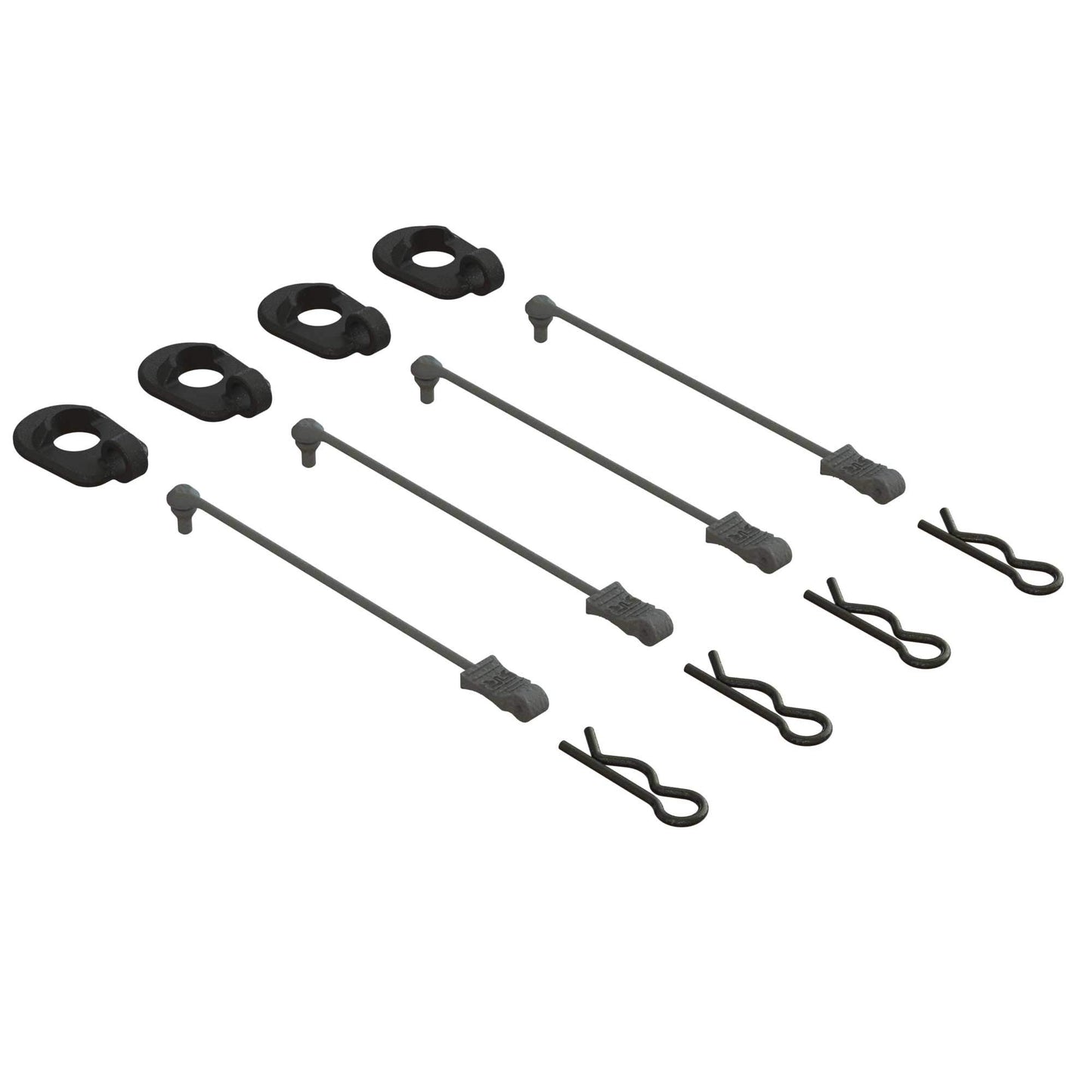 ARRMA Body Clip Retainers, Black (4): 1/5 Scale, ARA390294, Small