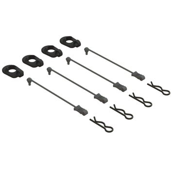 ARRMA Body Clip Retainers, Black (4): 1/5 Scale, ARA390294, Small