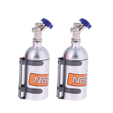 Lafeina 2Pcs Simulation Nitrogen Nos Bottle Decoration Accessories For 1:10 Rc Crawler Car Trx4 Scx10 90046 D90 D110 Tf2 (Silver
