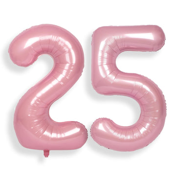 Suwen 40 Inch Large Pink 25 Balloon Numbers Big Foil Helium Number Balloons 0-9 Jumbo Happy 25Th Mylar Birthday Party Decoration