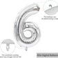 Toniful 40 Inch Large Silver Number 60 Balloons Giant Digital 60 Helium Balloons, Foil Mylar Big Number Balloons For 60Th Birthd