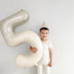 Cream Number 5 Balloon 40 Inch, 5 Balloon Number, 5Th Birthday Decorations, Cream Party Supplies For Boys Girls