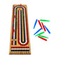 Regal Games Cribbage Board Game Set With Unique Wooden Cribbage Board (11' X 4.5' X 2.75') & 9 Multi-Colored Cribbage Pegs - Family Fun Game Night - Ideal For 2-4 Person